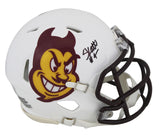 Arizona State Cameron Skattebo Signed Sparky 2023 Speed Mini Helmet BAS Witness