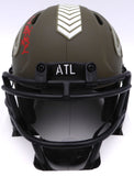 Kyle Pitts Autographed Falcons Salute to Service Mini Helmet Beckett 1W528564