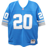 Barry Sanders Signed Detroit Lions Mitchell & Ness Blue Jersey Beckett 44685