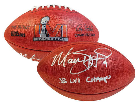 MATTHEW STAFFORD Autographed "SB LVI Champs" Super Bowl LVI Football FANATICS