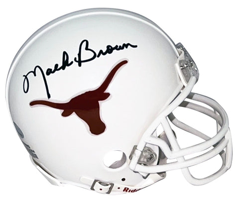 MACK BROWN SIGNED AUTOGRAPHED TEXAS LONGHORNS MINI HELMET GTSM