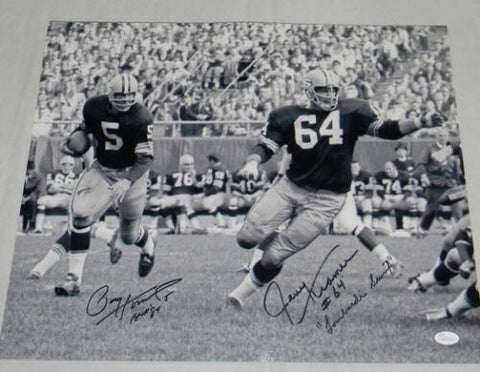 PAUL HORNUNG & JERRY KRAMER SIGNED GREEN BAY PACKERS LOMBARDI SWEEP 16x20 PHOTO