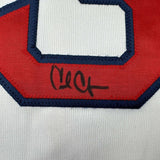 Framed Autographed/Signed Carl Crawford 33x42 Boston White Jersey JSA COA