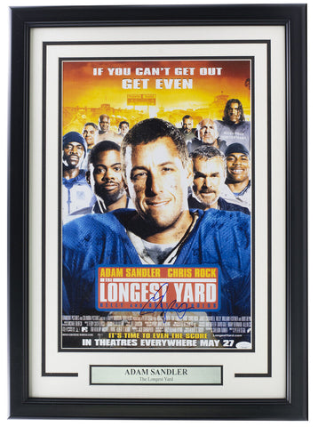 Adam Sandler Signed Framed 11x17 The Longest Yard Movie Poster Photo JSA