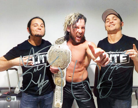 Matt Jackson, Nick Jackson & Kenny Omega WWE Signed 11x14 Photo BAS #AD77169