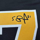 Facsimile Autographed Evgeni Malkin Pittsburgh Black Reprint Auto Jersey Mens XL