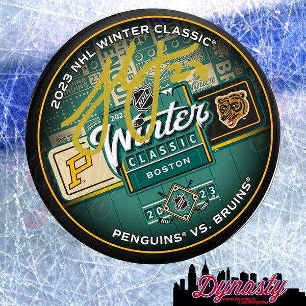 Hampus Lindholm 2023 Winter Classic Autographed Boston Bruins Puck JSA PSA