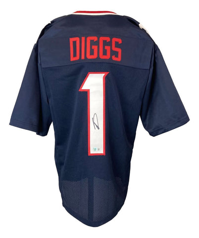 Stefon Diggs Houston Signed Navy Blue Football Jersey BAS