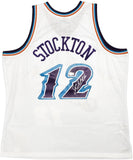 JAZZ JOHN STOCKTON AUTOGRAPHED WHITE M&N 1996-97 JERSEY XXL BECKETT 224353