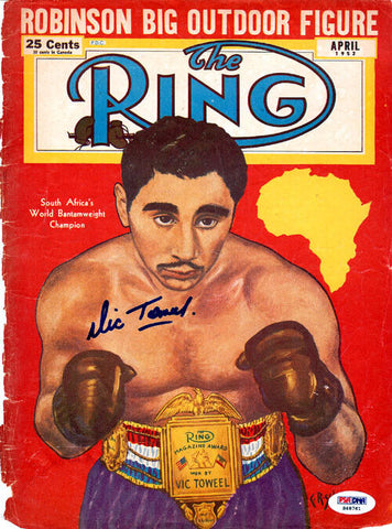 Vic Toweel Autographed Signed The Ring Magazine Cover PSA/DNA #S48761