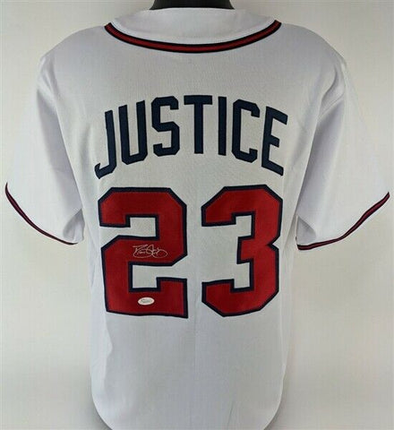 Dave Justice Signed Atlanta Braves Jersey (JSA COA) 2xWorld Series Champion O.F.