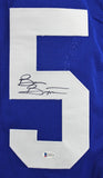 Brian Bosworth Authentic Signed Blue Pro Style Jersey BAS Witnessed