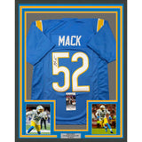 Framed Autographed/Signed Khalil Mack 33x42 LA Light Blue Jersey BAS COA