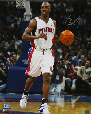 Chauncey Billups Signed Detroit Pistons 16x20 Dribble Photo - Beckett W Hologram