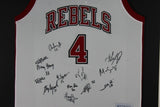 1990 UNLV Rebels Autographed National Championship Framed Jersey Beckett WHT B