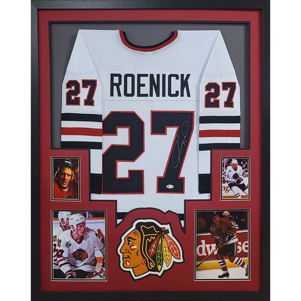 Jeremy Roenick Autographed Signed Framed Chicago Blackhawks Jersey BECKETT