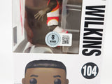 DOMINIQUE WILKINS AUTOGRAPHED FUNKO POP 104 VINYL FIGURINE HAWKS BECKETT 232874