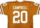 TEXAS LONGHORNS EARL CAMPBELL AUTOGRAPHED SIGNED ORANGE JERSEY JSA STOCK #228965