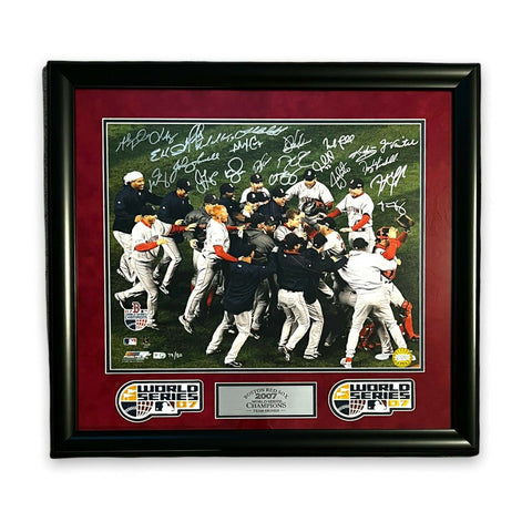 Boston Red Sox 2007 World Series Team Auto Signed Photo Framed LE #79/80 Steiner