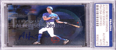 Yankees Alfonso Soriano Authentic Signed 2000 Skybox Dominion #15 Card PSA Slab