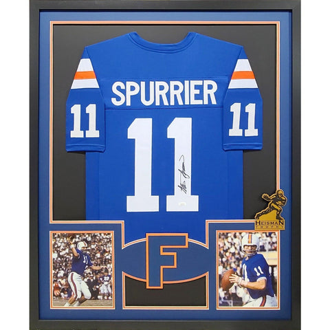 Steve Spurrier Autographed Signed Framed Florida Gators Heisman Jersey JSA