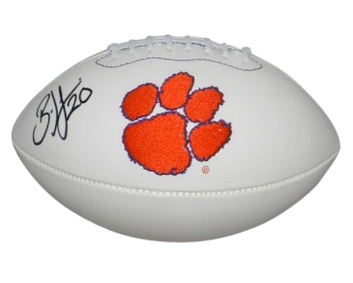 BRIAN DAWKINS SIGNED AUTOGRAPHED CLEMSON TIGERS WHITE LOGO FOOTBALL JSA