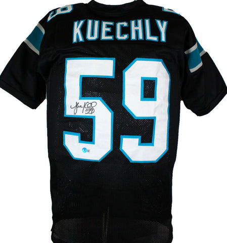 Luke Kuechly Autographed Black Pro Style Jersey-Beckett W Hologram *Black