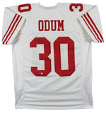 George Odum Authentic Signed White Pro Style Jersey BAS Autographed Witnessed