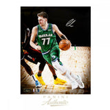 LUKA DONCIC Autographed Mavericks "Logoman" 16" x 20" Photograph PANINI LE 177