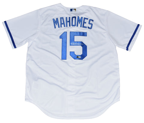 PATRICK MAHOMES AUTOGRAPHED KANSAS CITY ROYALS #15 WHITE NIKE JERSEY BECKETT