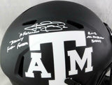 Johnny Manziel Signed Texas A&M Eclipse Speed F/S Helmet w/ 3 Insc - JSA W Auth