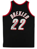 CLYDE DREXLER Autographed "HOF '04" Trail Blazers Black Jersey FANATICS