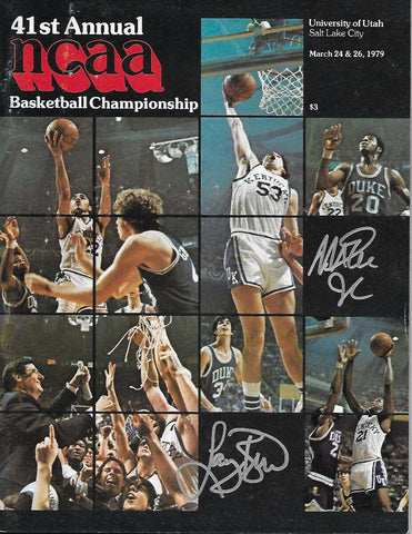 Larry Bird & Magic Johnson Signed Indiana State Michigan State 1979 NCAA Program