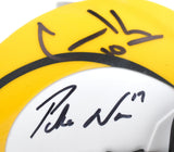 Cooper Kupp Puka Nacua Autographed Rams Lunar Speed Mini Helmet- BAS Fanatics