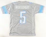 David Montgomery Signed Detroit Lions Gray Jersey (Beckett QR Code) Iowa State