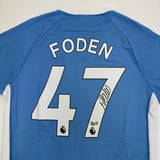 Autographed/Signed Phil Foden Manchester City Blue Soccer Jersey BAS COA #2