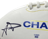 AARON DONALD Autographed Rams Super Bowl LVI Champ White Panel Football FANATICS