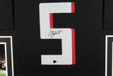 DRAKE LONDON (Falcons black SKYLINE) Signed Autographed Framed Jersey Beckett