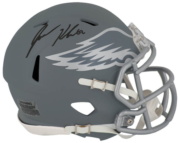 Jason Kelce Signed Eagles SLATE Riddell Speed Mini Helmet - (SCHWARTZ COA)