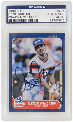 Ozzie Guillen autographed White Sox 1986 Fleer RC Baseball Card #206 - PSA/DNA