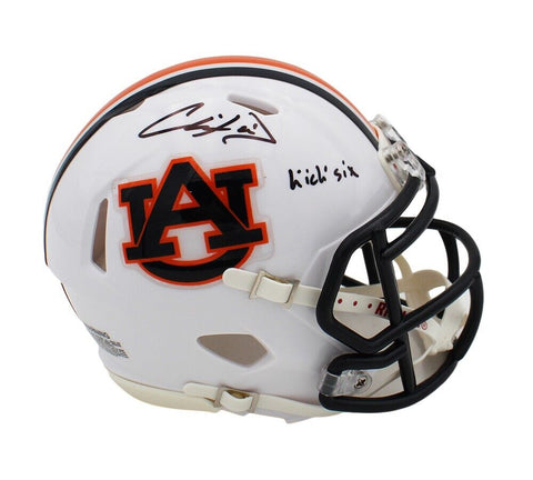 Chris Davis Jr. Signed Auburn Tigers Speed NCAA Mini Helmet w/ "Kick Six" Inscr.