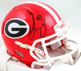 Sony Michel Autographed GA Bulldogs Speed Mini Helmet- Beckett W *Black