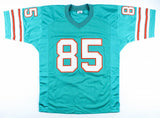 Mark "Super" Duper Signed Miami Dolphins Teal Jersey (JSA COA) 3xPro Bowl W.R.