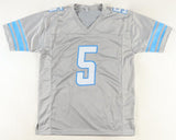 David Montgomery Signed Detroit Lions Gray Jersey (Beckett QR Code) Iowa State