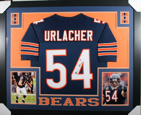 BRIAN URLACHER (Bears navy SKYLINE) Signed Autographed Framed Jersey Beckett