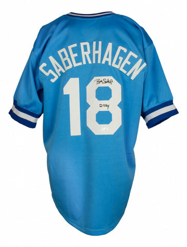 Bret Saberhagen Signed Kansas City Royals Jersey Inscribed "2x CY" (JSA COA)