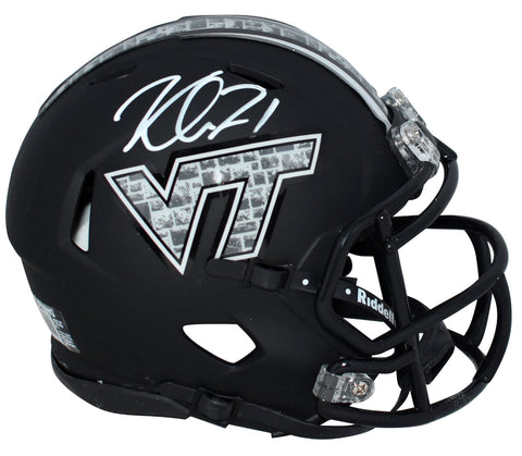 KHALIL HERBERT AUTOGRAPHED VIRGINIA TECH HOKIES BLACK SPEED MINI HELMET BECKETT