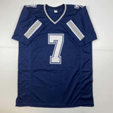 Autographed/Signed Trevon Diggs Dallas Blue Football Jersey JSA COA