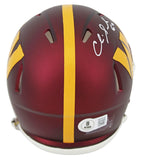 Commanders Chris Samuels Signed Speed Mini Helmet W/ Case BAS Witnessed