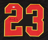 Barry Word Signed Kansas City Chiefs Black Jersey (PSA COA) 1990 1,000 Yd Rusher